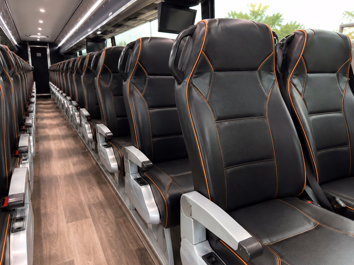 hayward charter bus rental interior